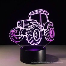 подарок светодиодов ночник 3D Трактор иллюзия тумбочка Лампа 7 цветов изменение освещения спит